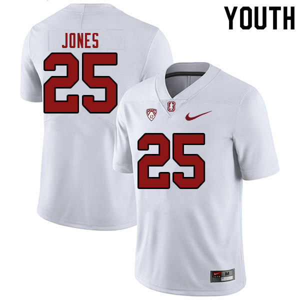 Youth #25 Brandon Jones Stanford Cardinal College Football Jerseys Sale-White - Click Image to Close